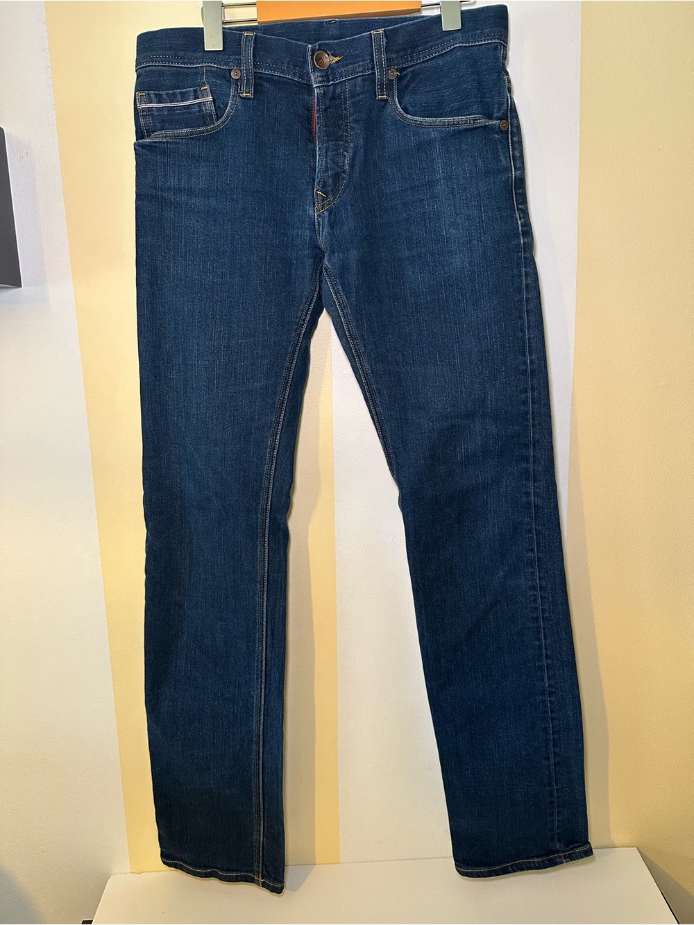 People 4 Peace Mens Jeans 32x36 Dark Wash Stretch Straight Made In USA Denim